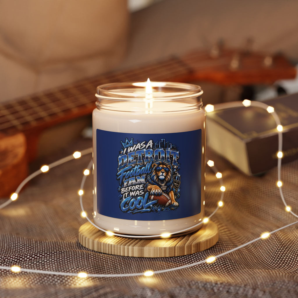 Detroit Football Lion Design Candle | Scented Soy Candle 9oz