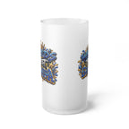 Worlds Best Grandpa Frosted Glass Beer Mug | Blue Graffiti Beer Stein Design