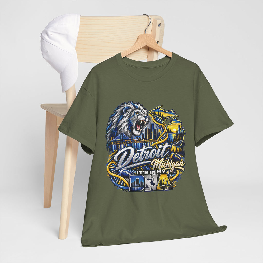 Detroit Michigan Lion Cityscape Graphic T-Shirt