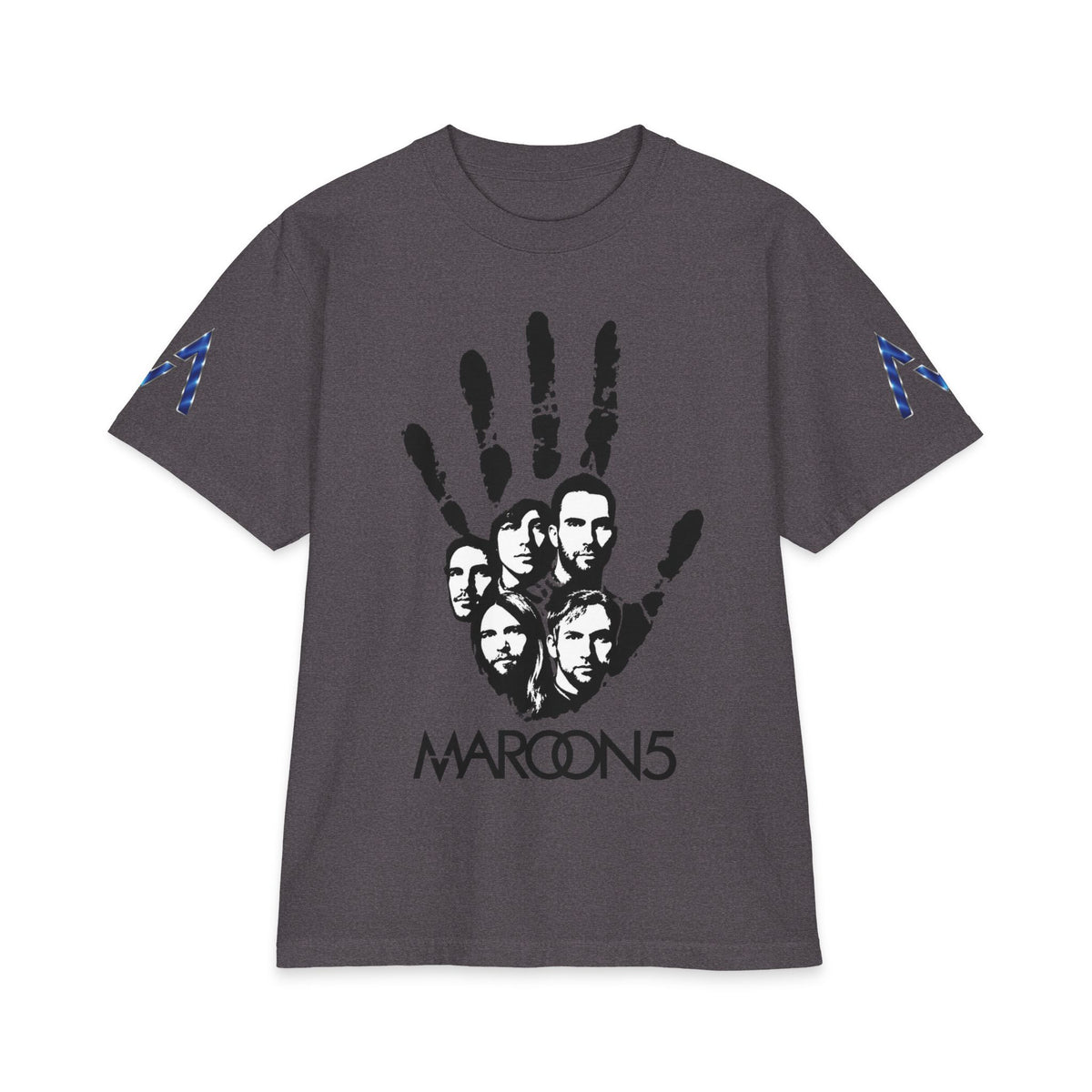 Handprint Maroon 5 Band Portrait T-Shirt | Rock Band Logo Tee