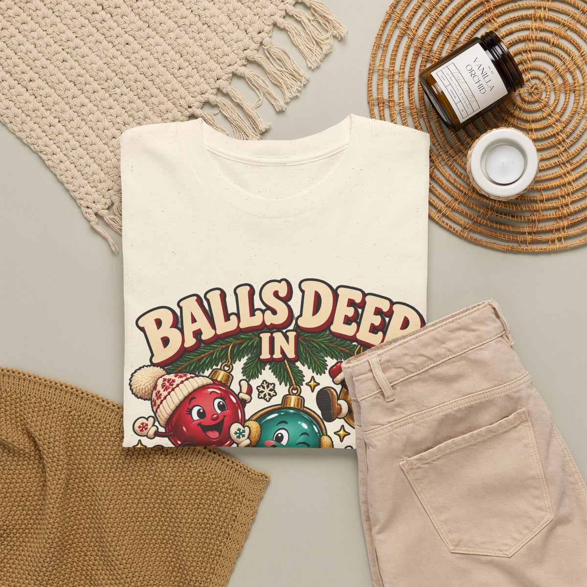 Balls Deep in Christmas Spirit Graphic Tee