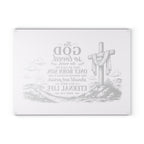 John 3:16 Scripture Cross Illustration Glass Cutting Board | Christian Kitchen Decor