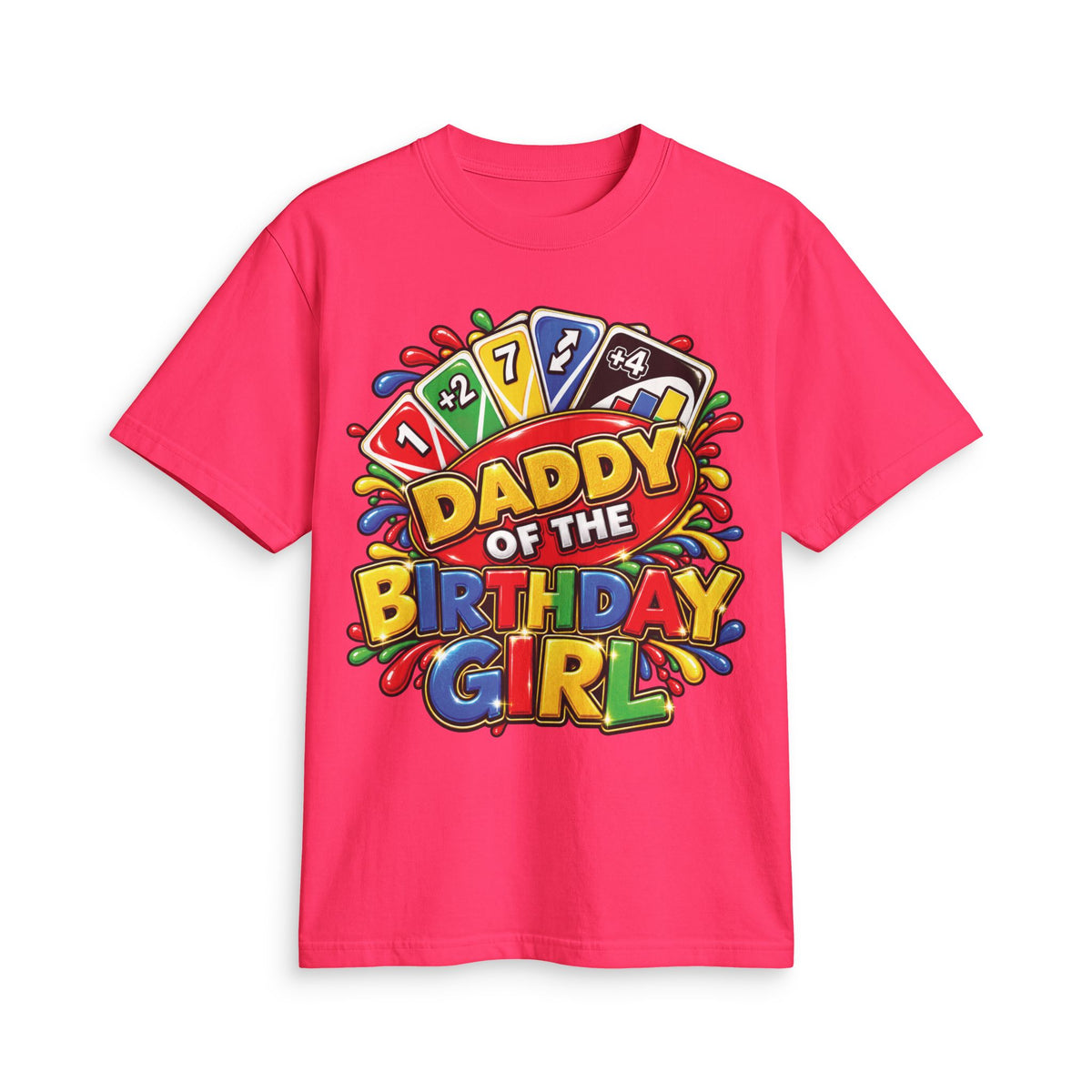 Daddy of the Birthday Girl T-Shirt | Colorful Birthday Dad Tee