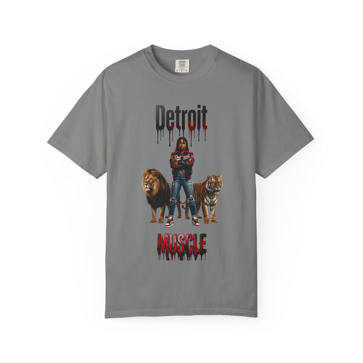 Detroit Muscle T-shirt | Lion and Tiger Graphic