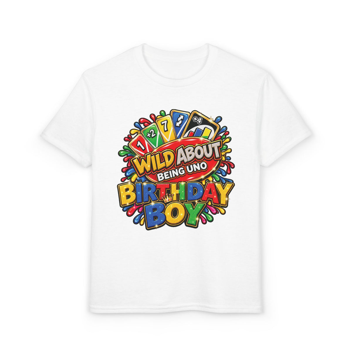 Wild About Being UNO Birthday Boy T-Shirt | Personalized Backprint