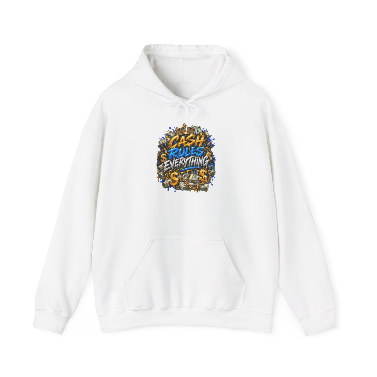 Cash Rules Everything Graphic Hoodie | Streetwear Money Graffiti