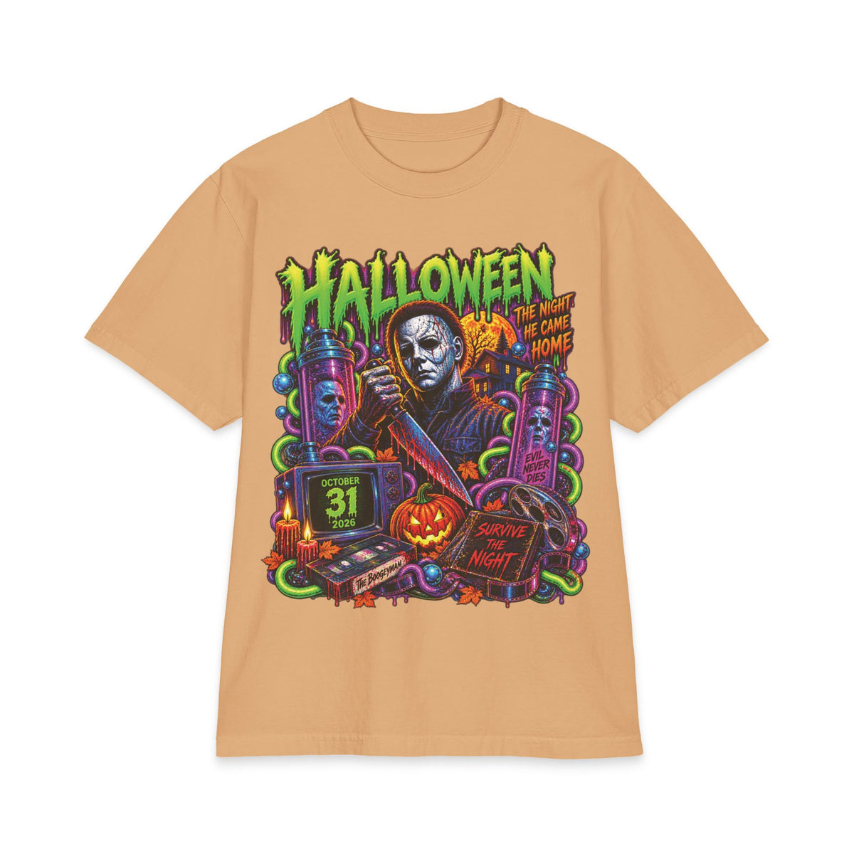 Halloween Michael Myers Horror Movie T-Shirt | Retro Neon Slashers