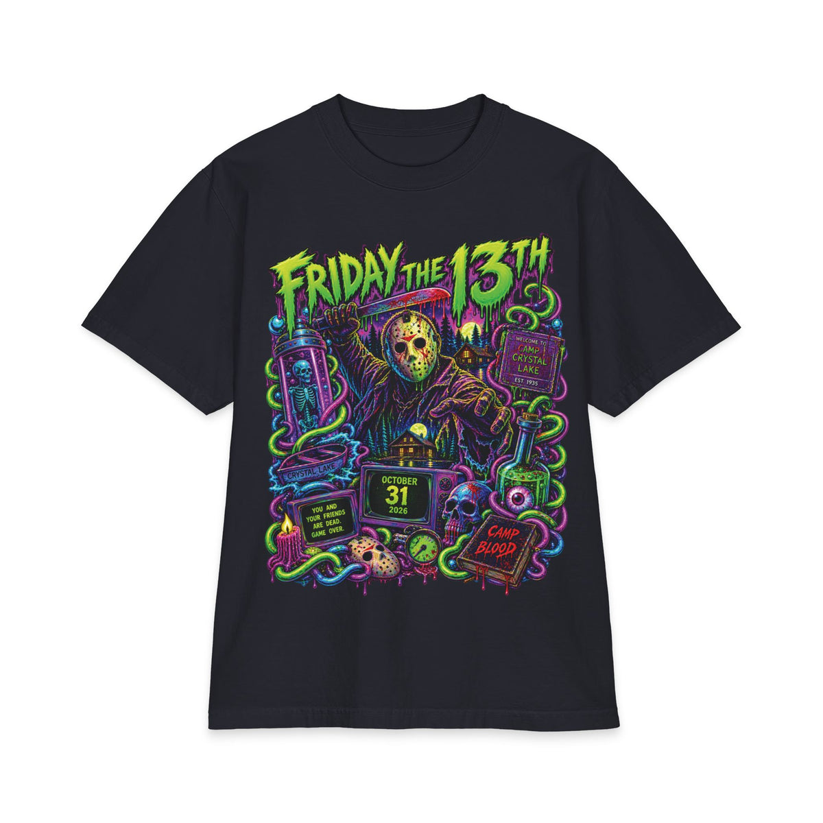 Friday the 13th Horror Graphic T-Shirt | Jason Masked Killer Tee