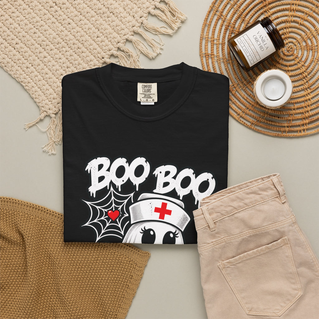 Boo Boo Crew Nurse Ghost T-shirt | Halloween Cute Spooky Candy Heart