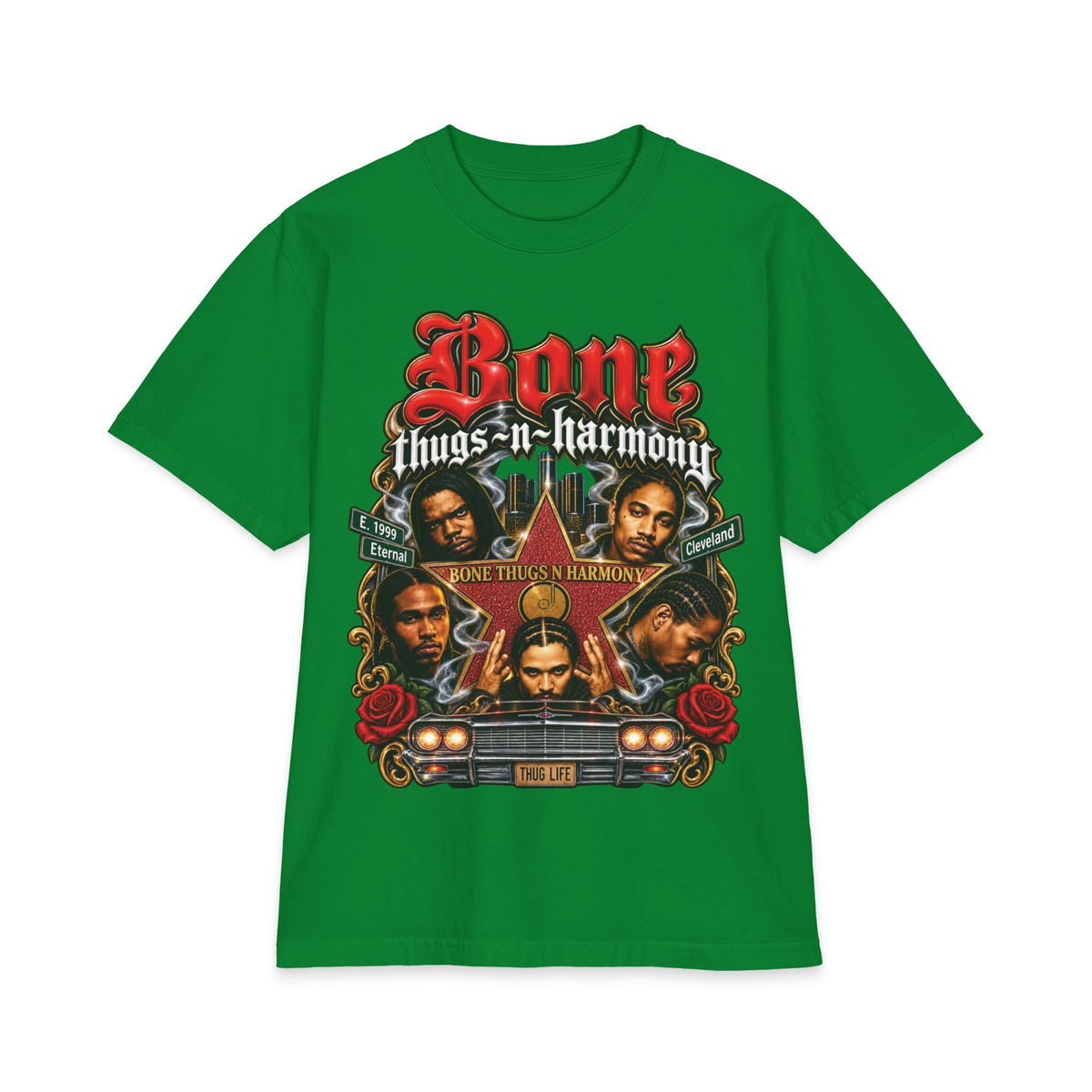 Bone Thugs-n-Harmony Graphic Tee | Rap Group Portraits, Classic Logo