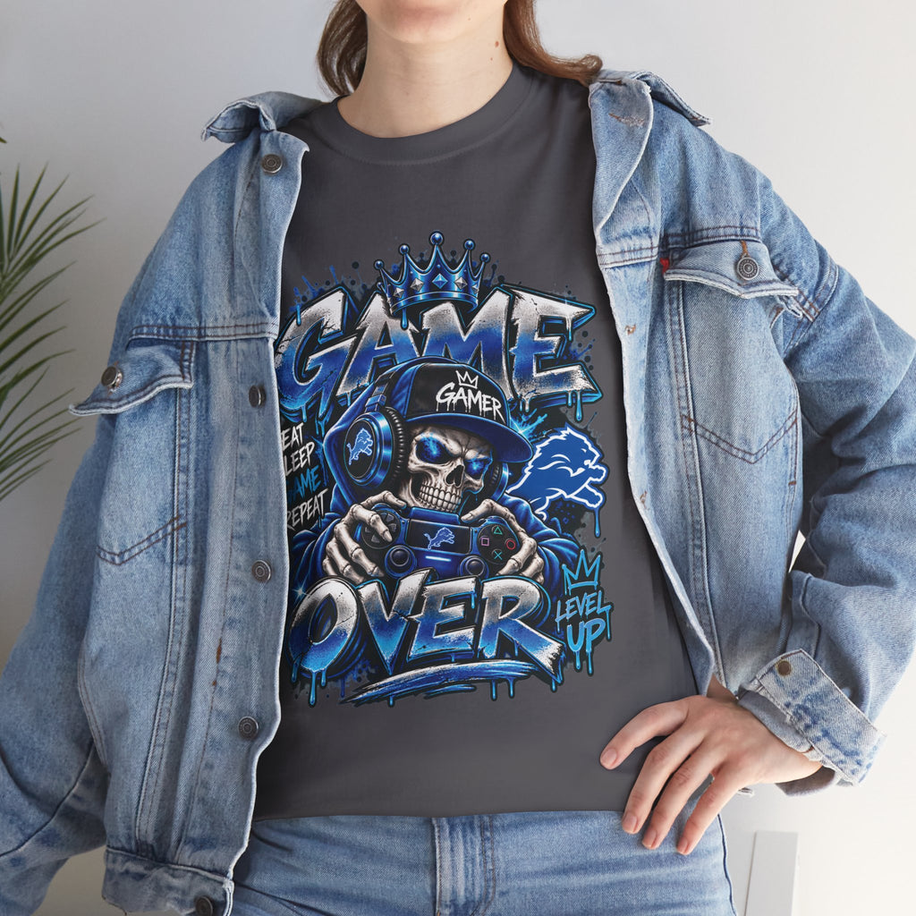 Game Over Skull Gamer Tee | Video Game Controller Graphic Shirt