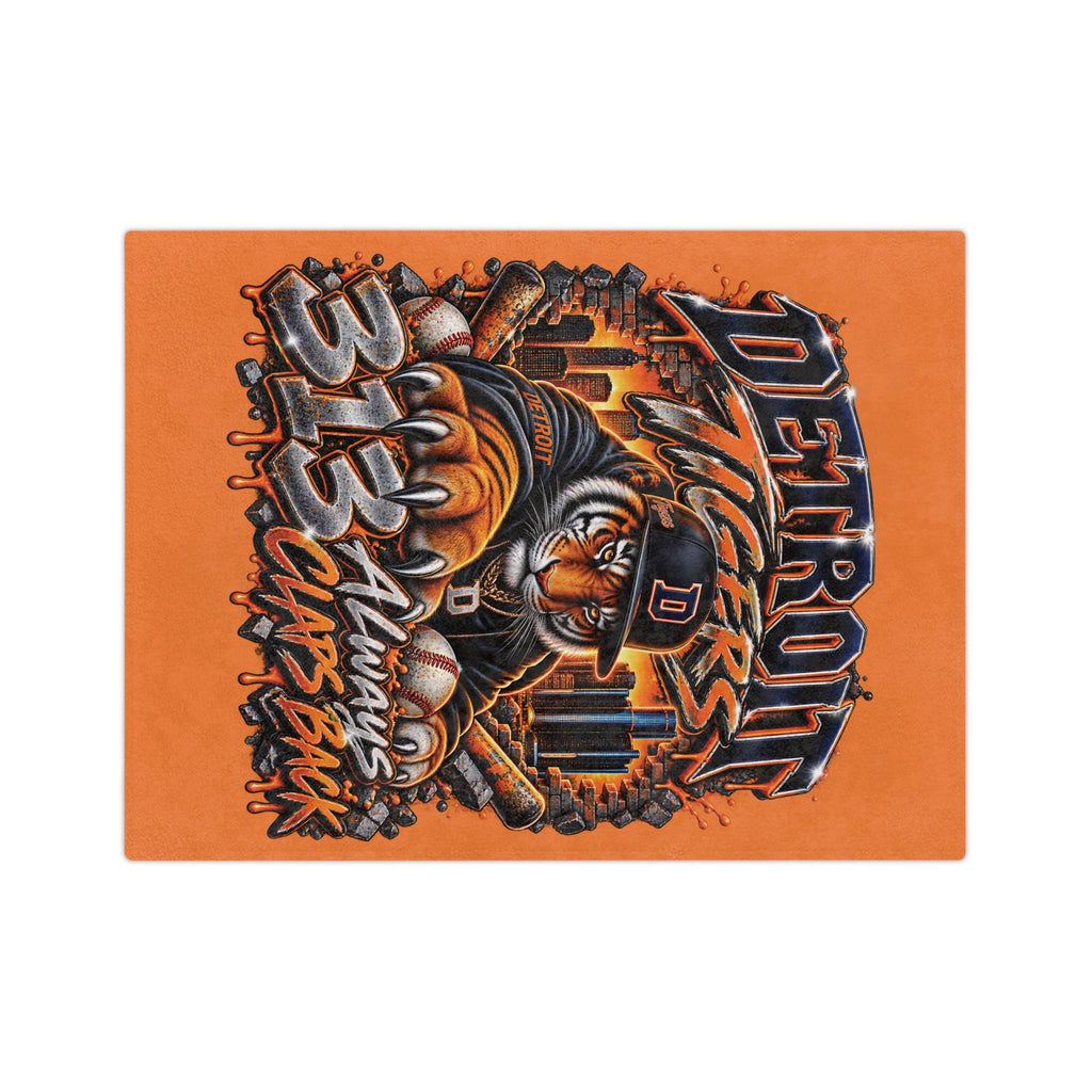 Detroit Tigers Tiger Mascot Blanket | 313 Always Claps Back Velveteen Microfiber