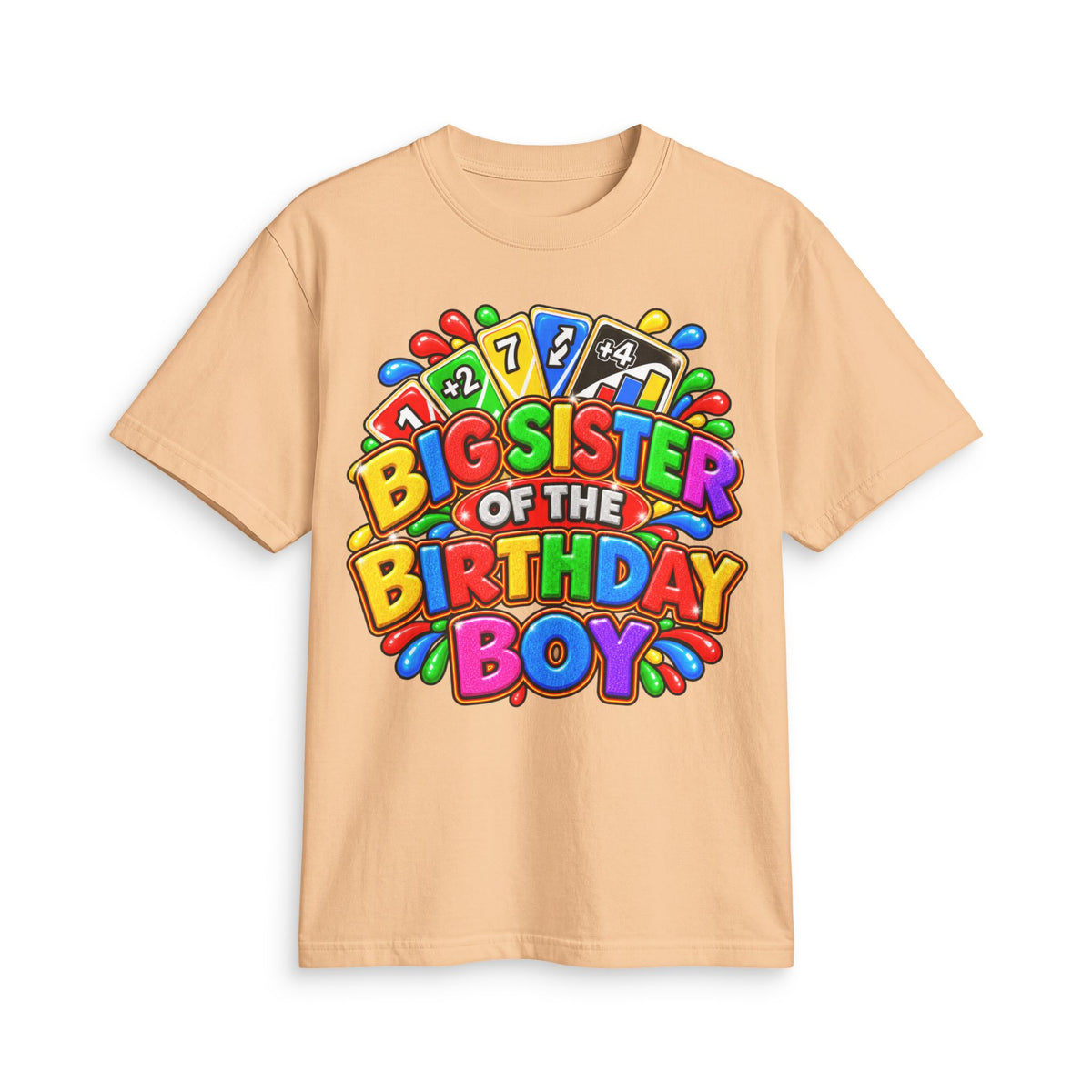 Big Sister of the Birthday Boy T-Shirt | Colorful Party Design