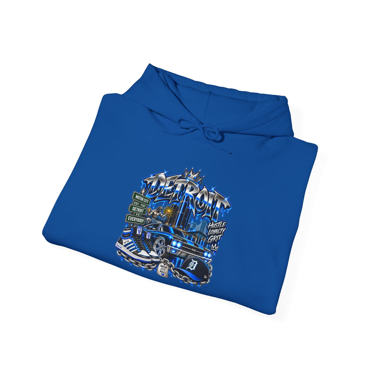 Detroit Cityscape collage Hoodie | 313 skyline graphic sweatshirt