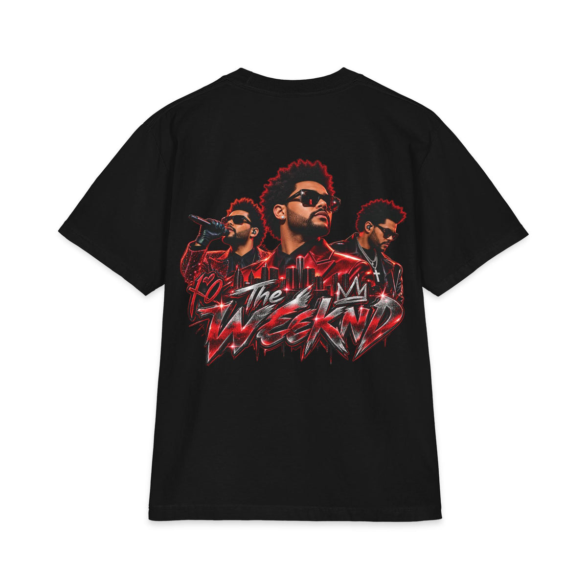 XO Heart Graffiti T-Shirt | Weeknd Triple Portrait Tee