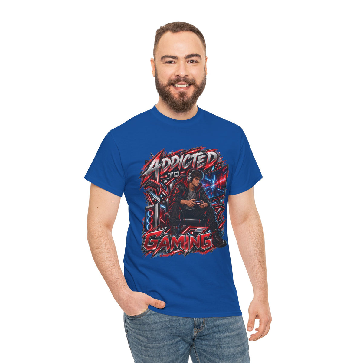 Addicted to Gaming Graphic T-Shirt