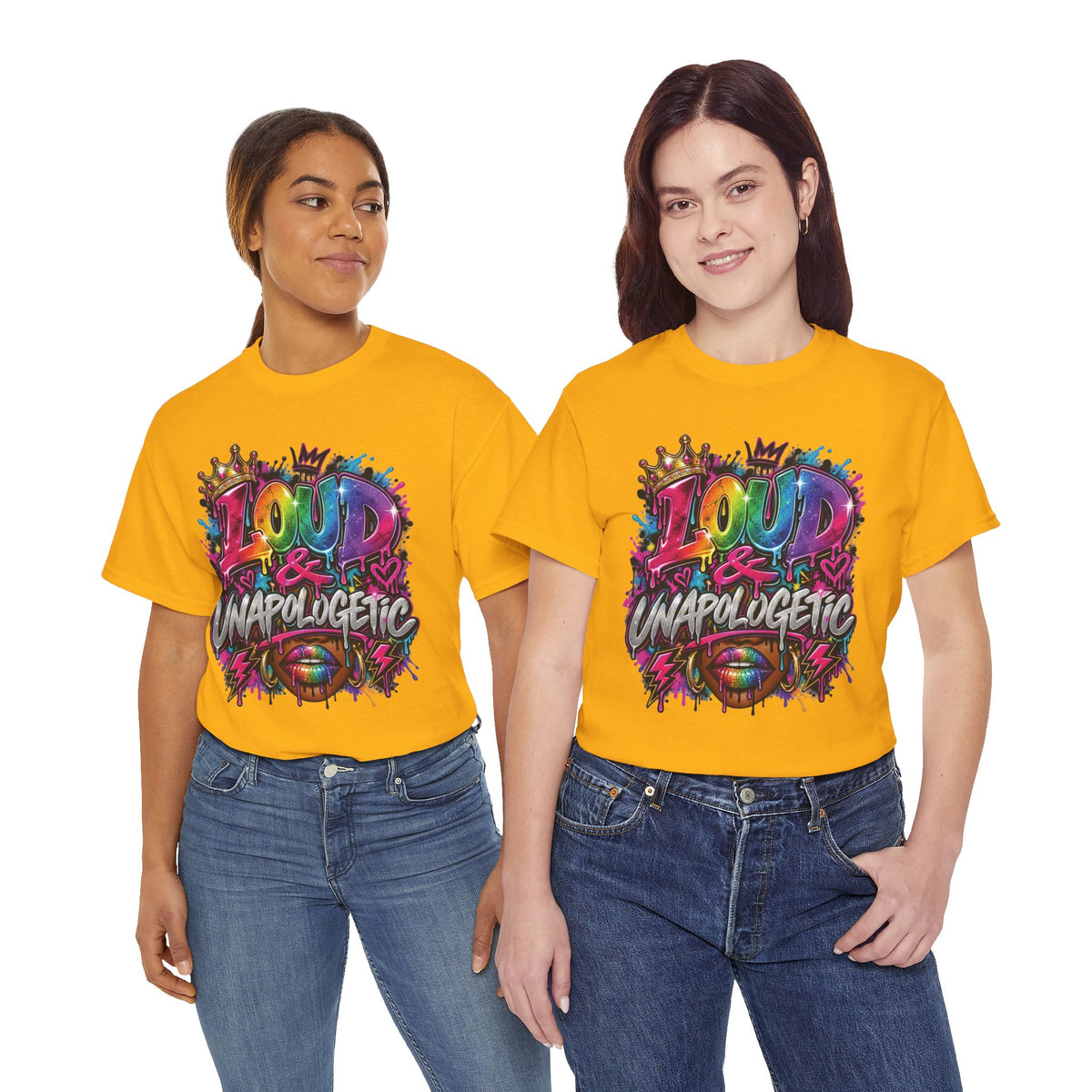 Loud & Unapologetic T-Shirt | Colorful Graffiti Typography, Bold Street Art Tee