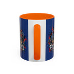 Detroit Rock City 313 Blue Accent Mug | Cityscape Guitar Graffiti Design