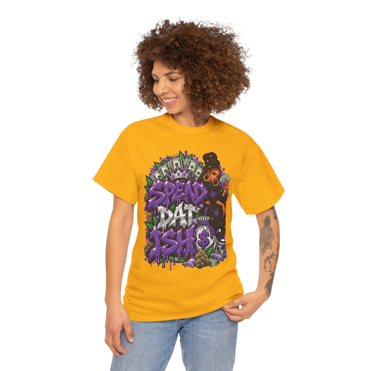 Spend Dat sh*t Tee | Graffiti Money Design, Purple Streetwear