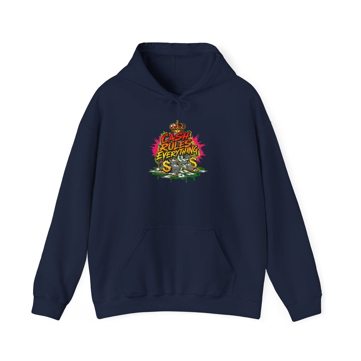 Cash Rules Everything Around Me Hoodie | Graffiti Money Crown Streetwear