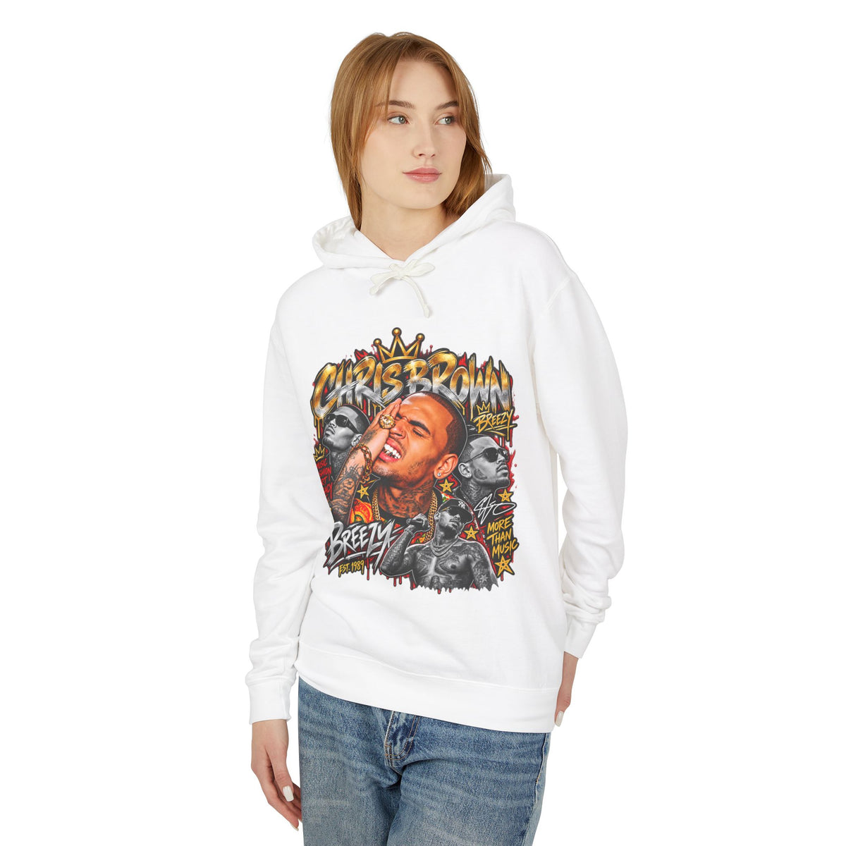 Breezy Portrait Graphic Hoodie | Hip Hop Graffiti Illustration