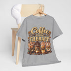 Coffee Is My Therapy T-Shirt | Coffee Cups Illustration, Cozy Beverage Tee