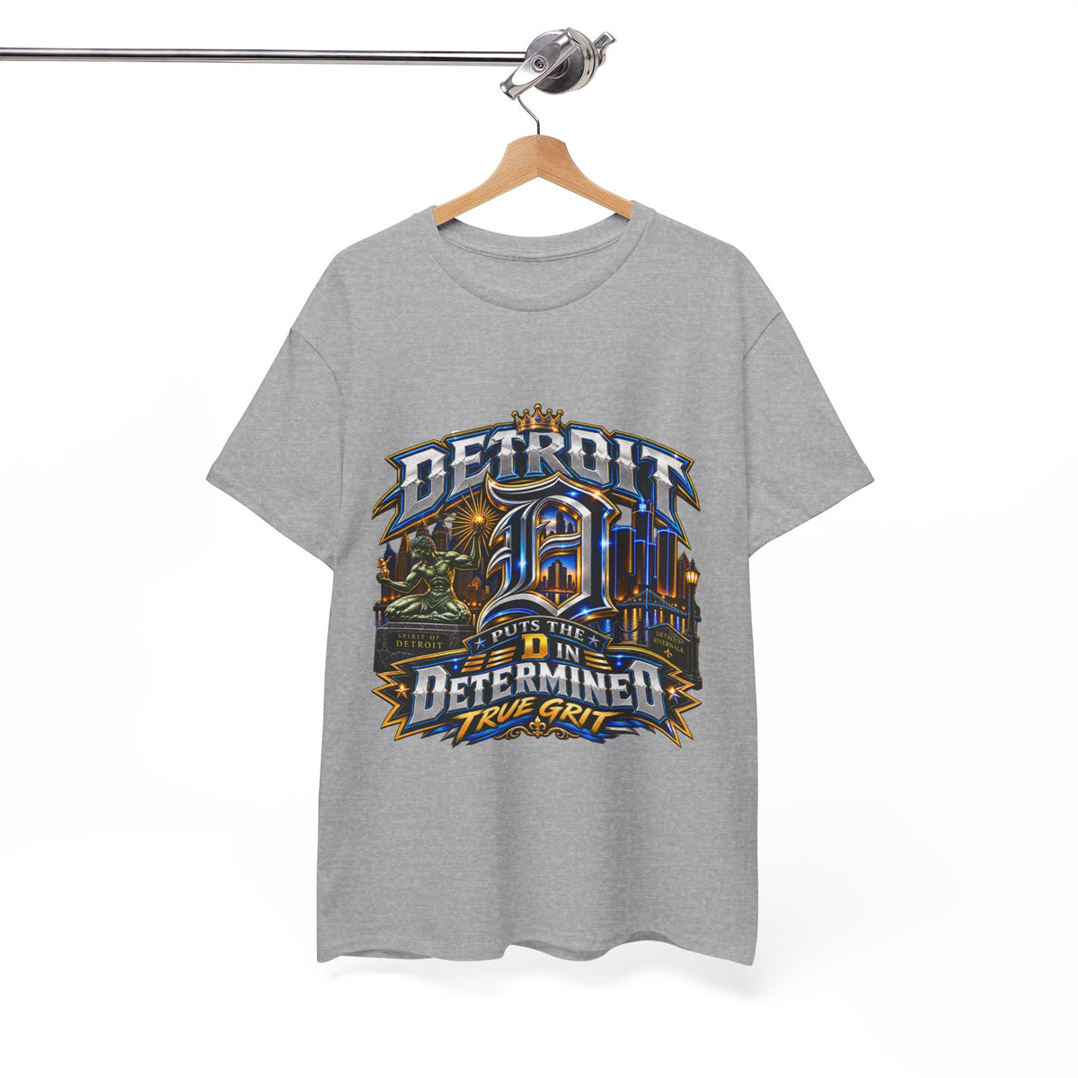 Detroit Determined design T-Shirt | Motor City D Pride, True Grit slogan
