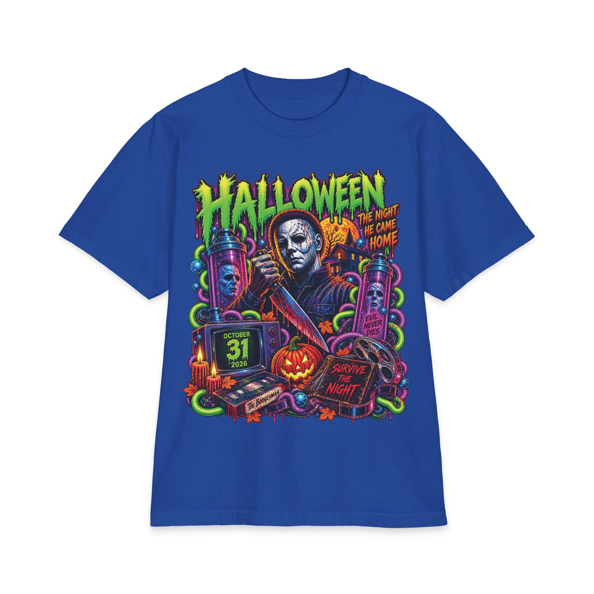 Halloween Michael Myers Horror Movie T-Shirt | Retro Neon Slashers