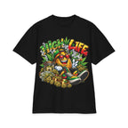 Detroir 420 High Life Smiley Stoner T-Shirt | Cannabis Leaf Skateboard Graphic