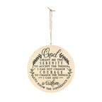 Serenity Prayer Round Wood Sign | Spiritual Wall Decor