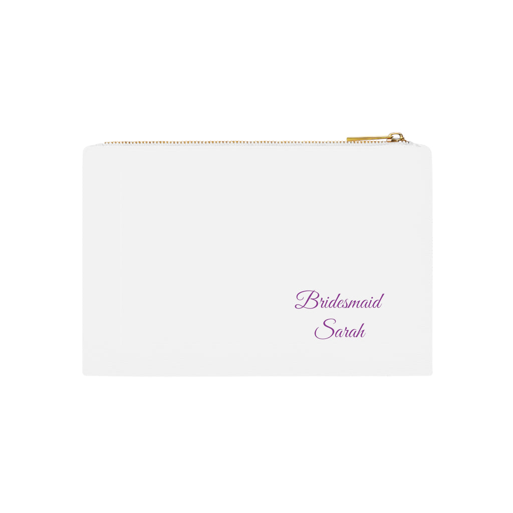 Custom Bridesmaid and Name Cosmetic Bag | Personalized Wedding Makeup Pouch