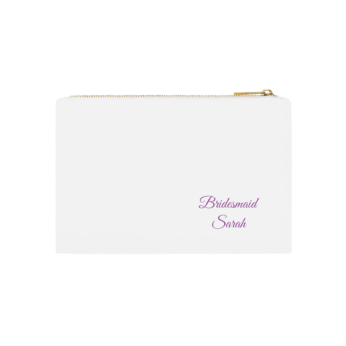 Custom Bridesmaid and Name Cosmetic Bag | Personalized Wedding Makeup Pouch