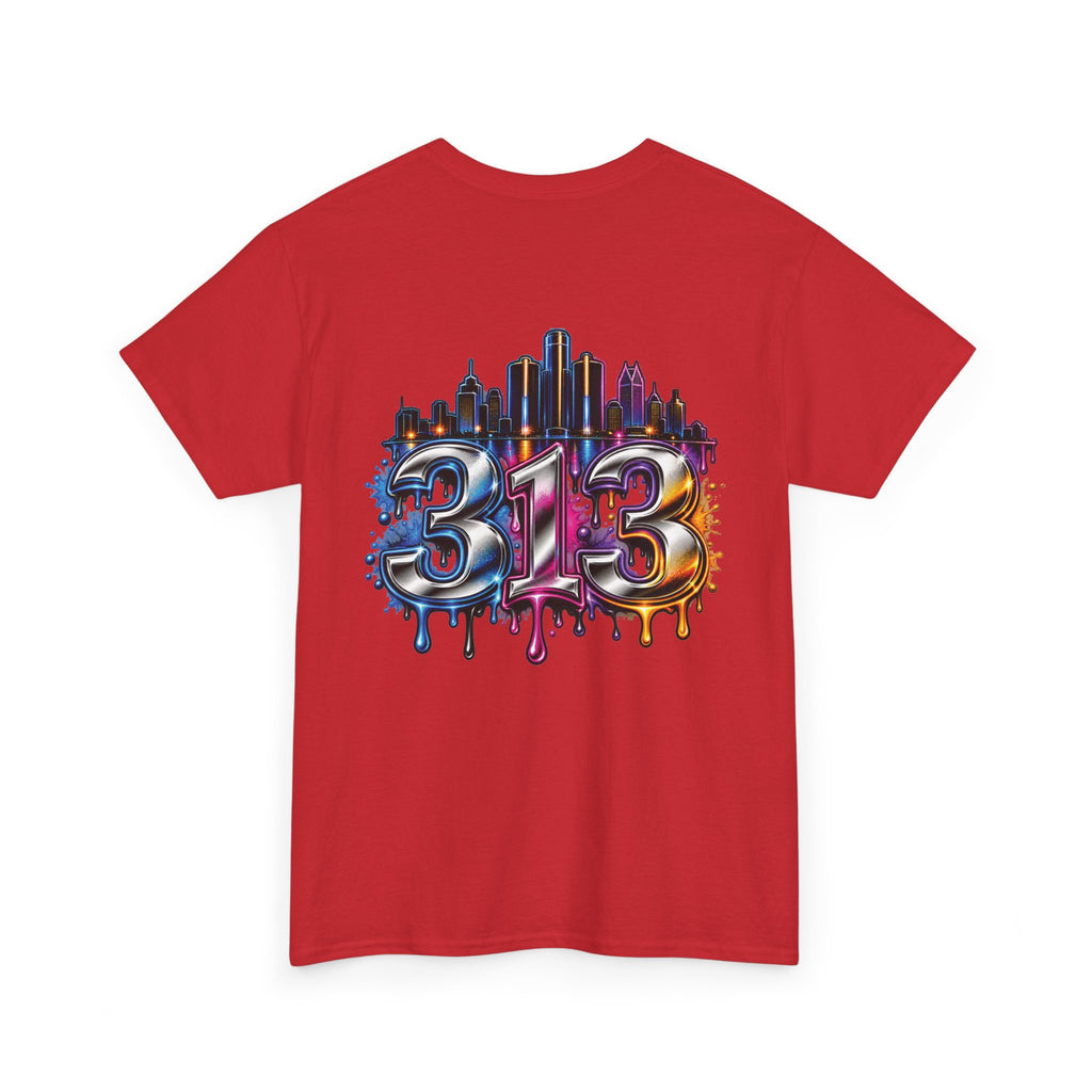 Detroit Script Tee | 313 Drip Skyline T-Shirt