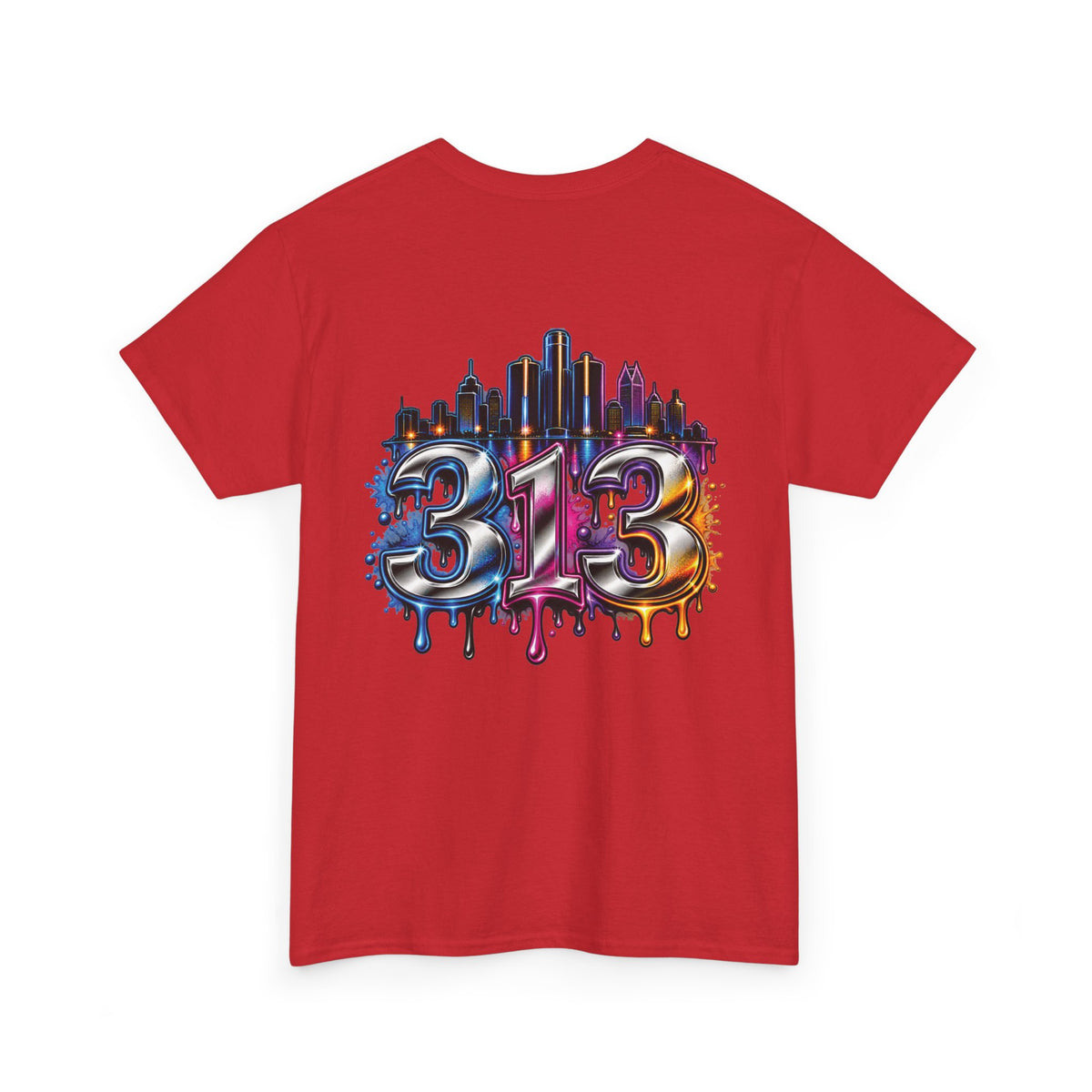 Detroit Script Tee | 313 Drip Skyline T-Shirt