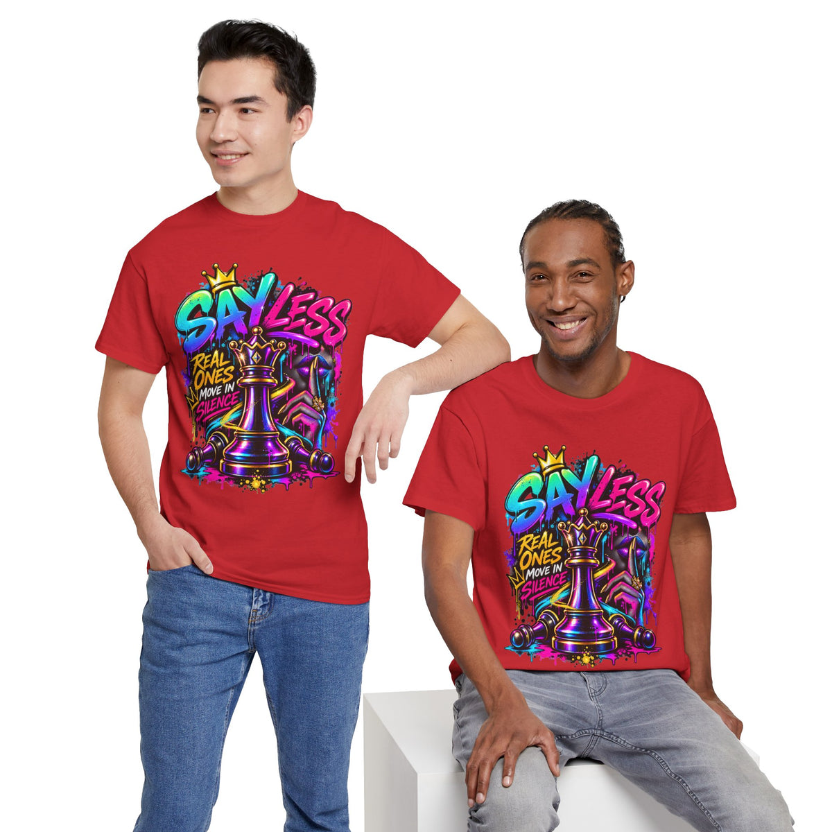 Say Less Chess King Tee | Graffiti Chess Piece Streetwear