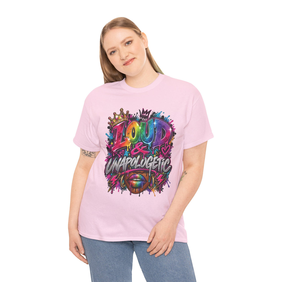 Loud & Unapologetic T-Shirt | Colorful Graffiti Typography, Bold Street Art Tee