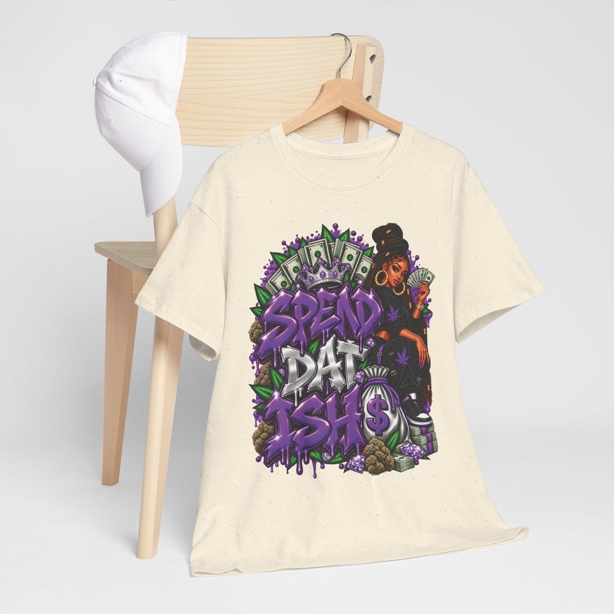 Spend Dat sh*t Tee | Graffiti Money Design, Purple Streetwear