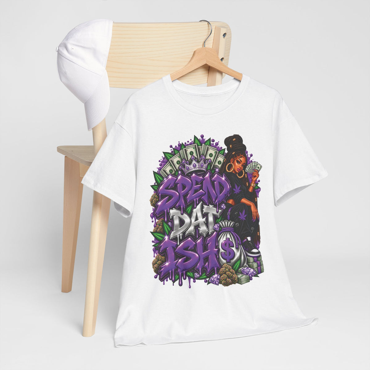 Spend Dat sh*t Tee | Graffiti Money Design, Purple Streetwear