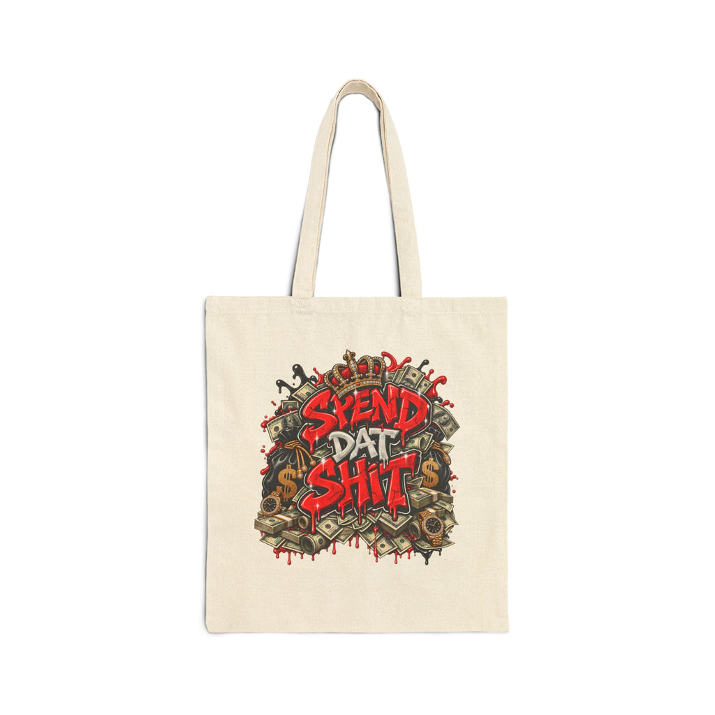 Spend Dat Shit Tote Bag | Graffiti Money Skull Design