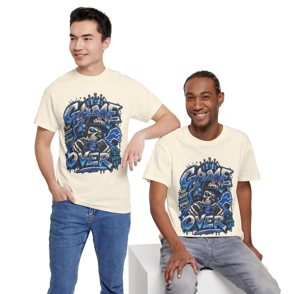 Game Over Skull Gamer Tee | Video Game Controller Graphic Shirt