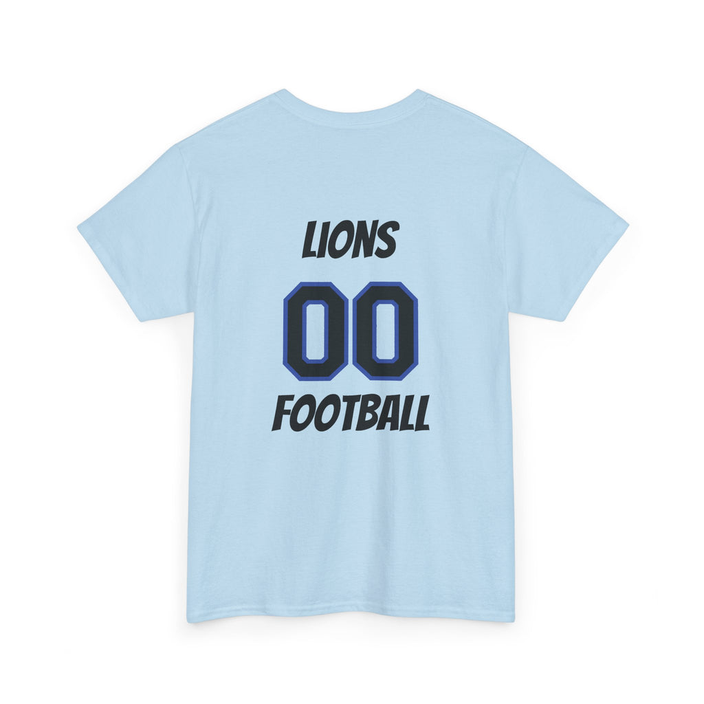 Detroit Lion Rider T-Shirt | Football Team Graphic Tee, Blue Mascot