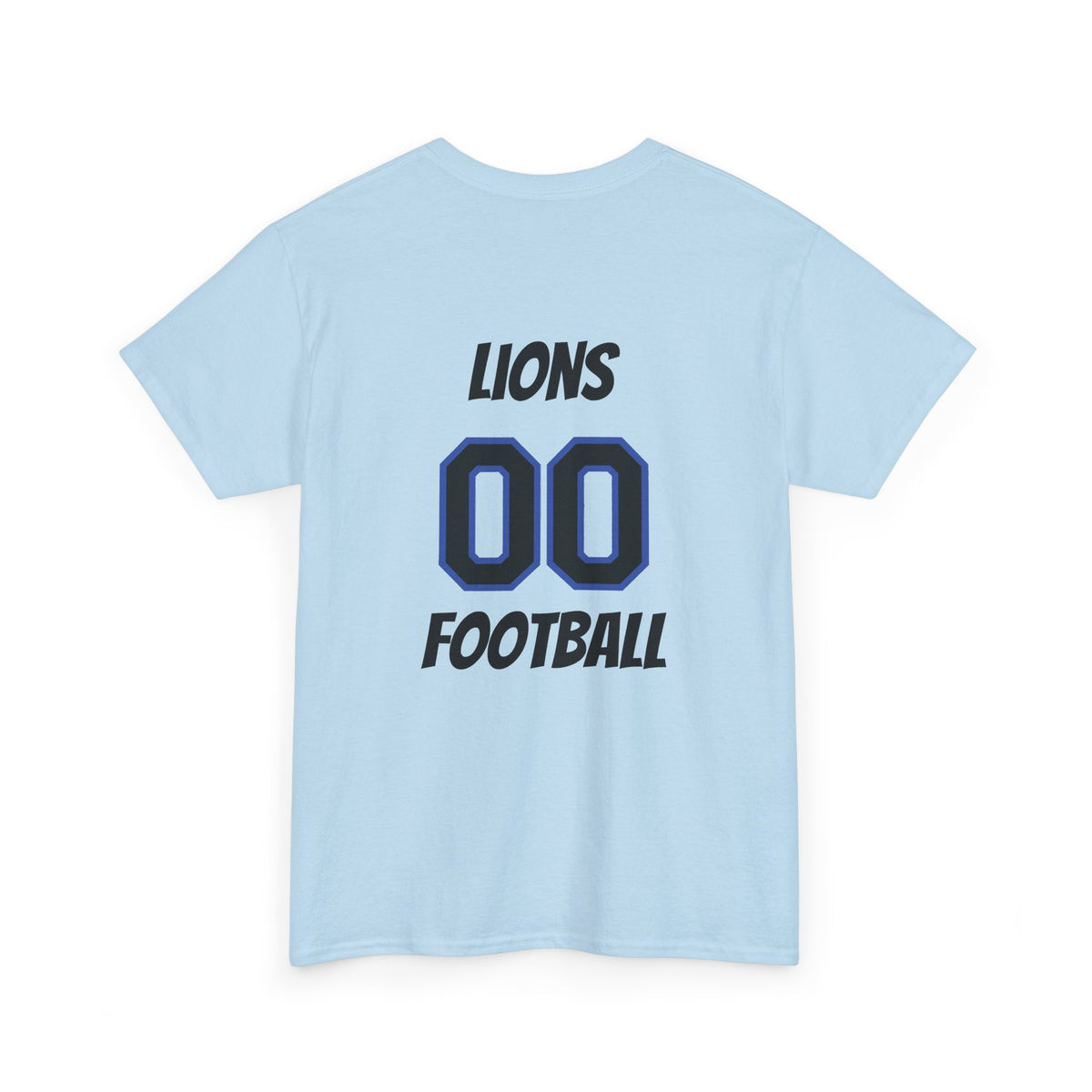 Detroit Lion Rider T-Shirt | Football Team Graphic Tee, Blue Mascot