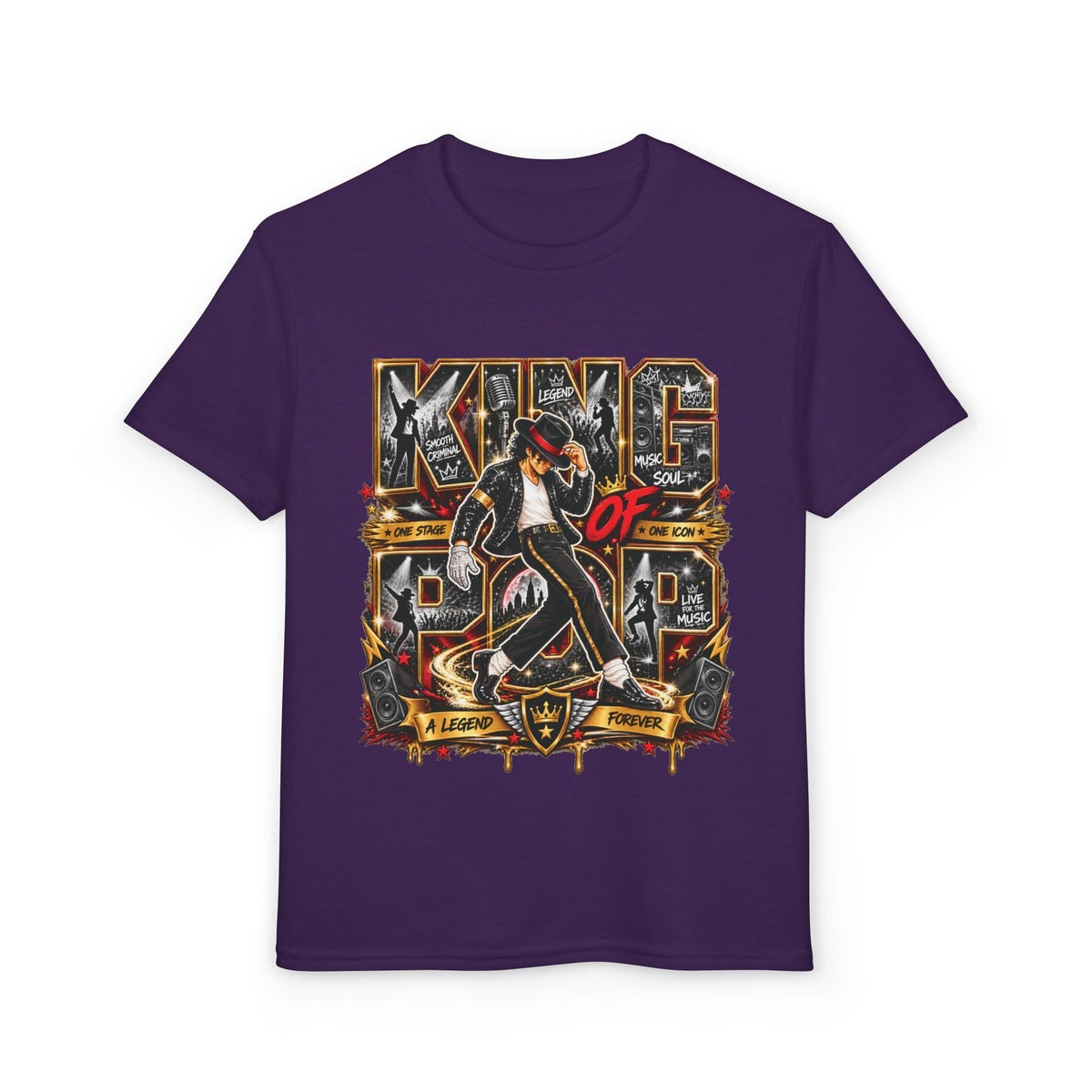 King of Pop Michael Jackson design Youth T-Shirt | Retro Music Dance Tee