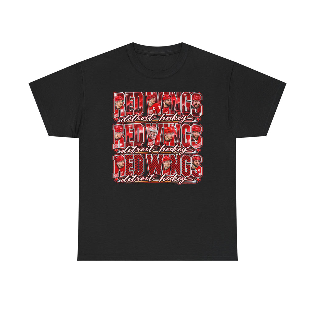 Red Wings Detroit Hockey Graphic Tee | Retro Stacked Logo