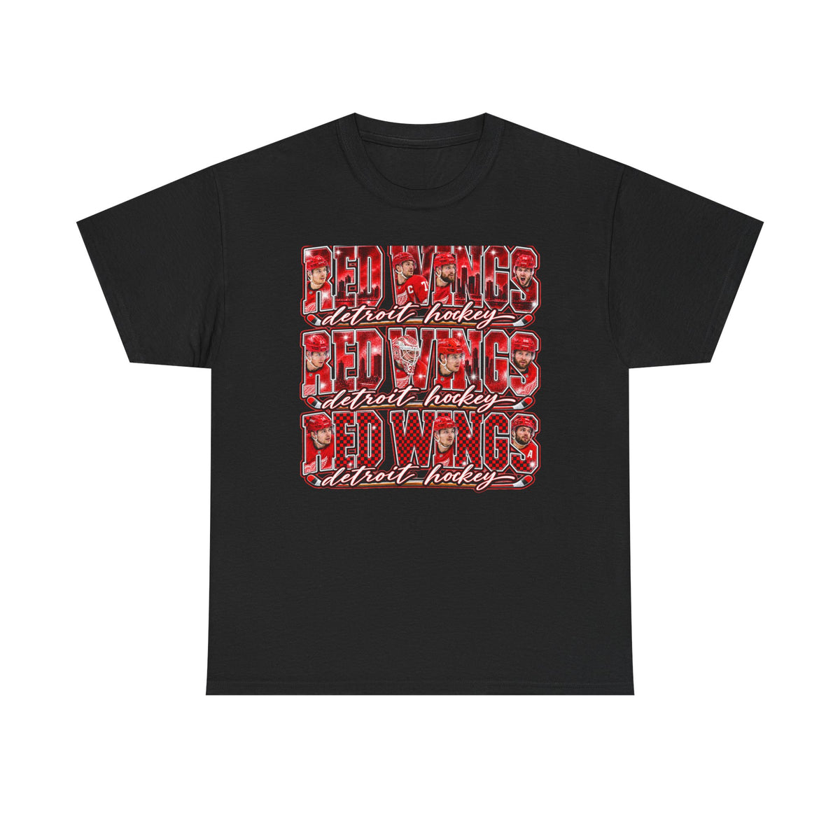 Red Wings Detroit Hockey Graphic Tee | Retro Stacked Logo