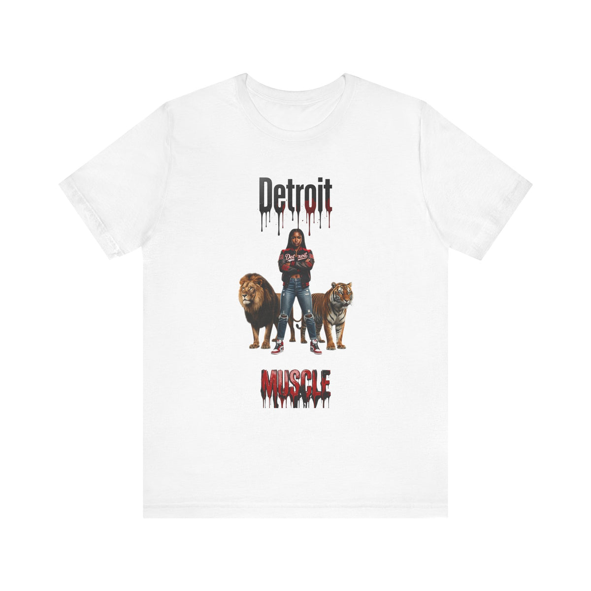 Detroit Muscle T-Shirt | Lion and Tiger Illustration