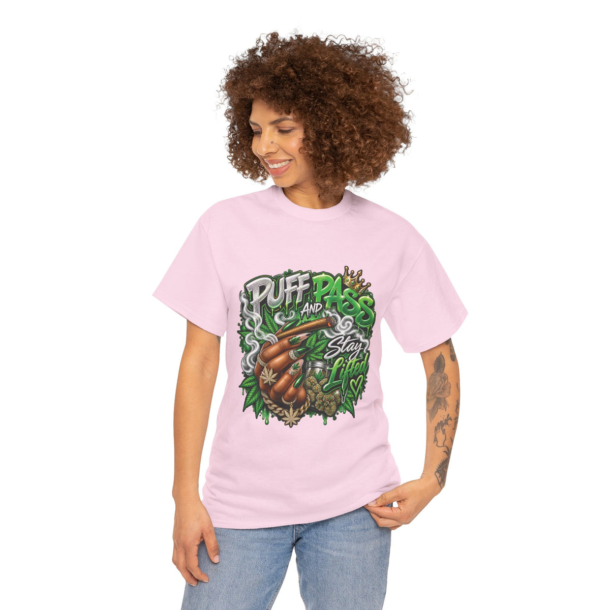 Puff and Pass Stay Lifted T-Shirt | Cannabis Leaf Graphic Tee