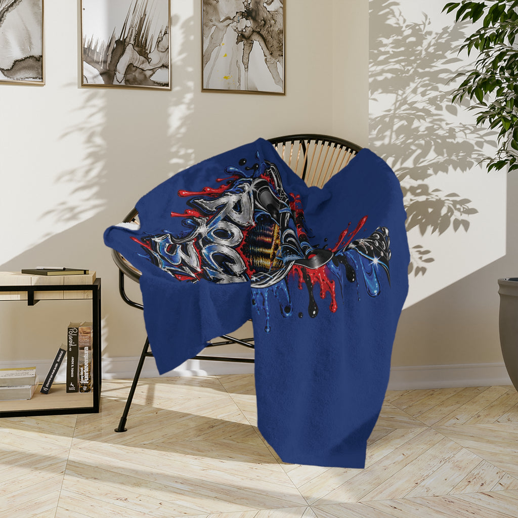 Detroit Rock City 313 graphic Velveteen Blanket | Guitar Skyline Music design