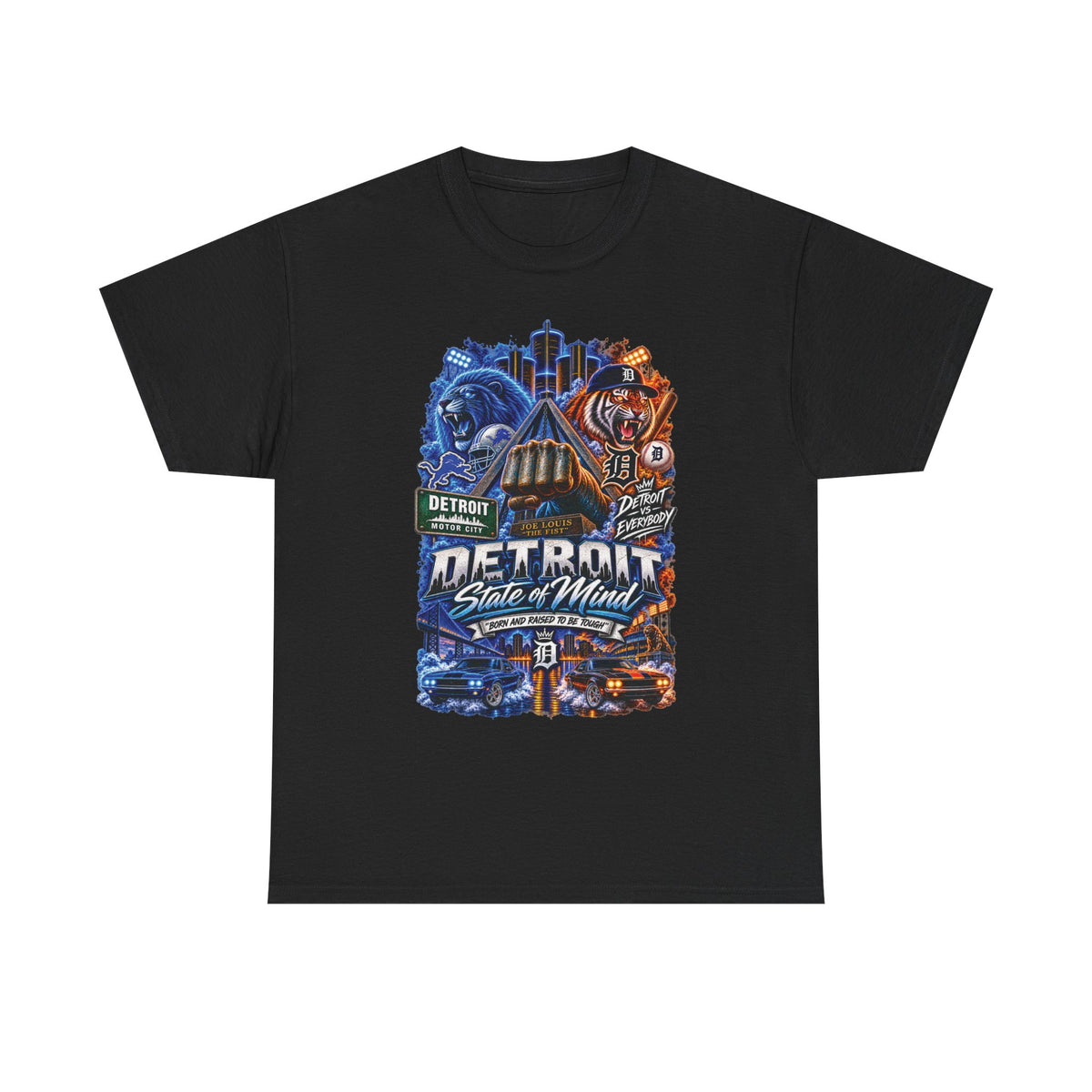 Detroit State of Mind T-Shirt | City Skyline, Motor City Collage