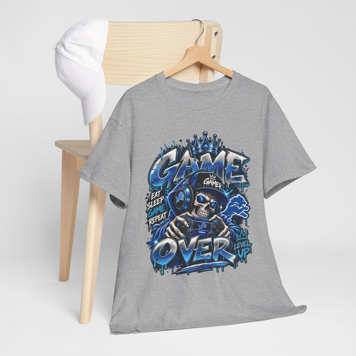 Game Over Skull Gamer Tee | Video Game Controller Graphic Shirt